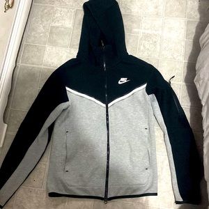 Black and grey nike tech fleece
